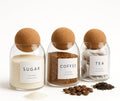3×500ml Glass Storage Jars with Cork Lids