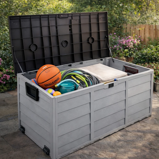 290L Garden Storage Outdoor Large Box Plastic Utility Chest Unit Box Waterproof